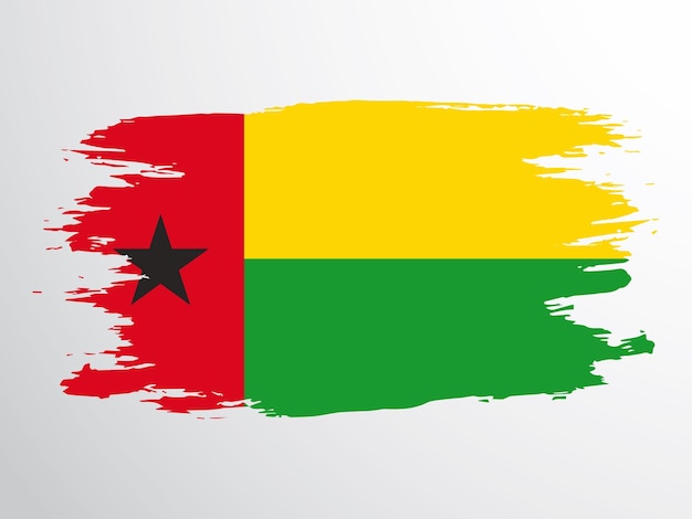 Vlag van de Republiek GuineeBissau getekend met een penseel