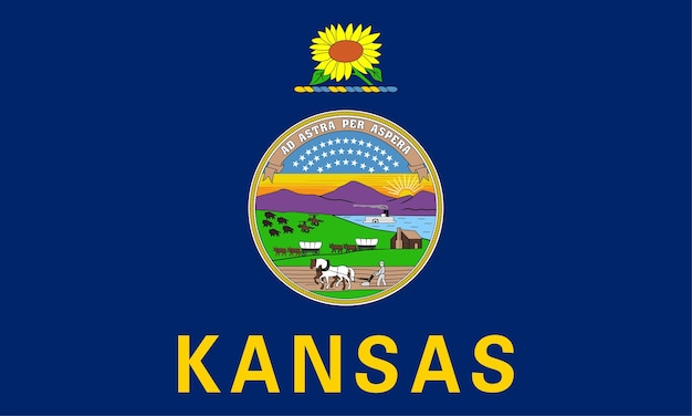 Vlag van de staat Kansas Vector illustratie