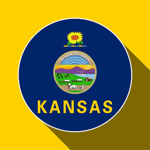 Vlag van de staat Kansas Vector illustratie