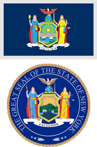 Vlag van de staat New York en wapenschildontwerp