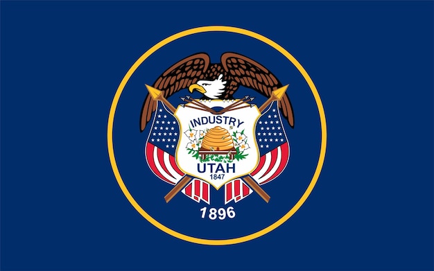 Vlag van de staat Utah Vector illustratie