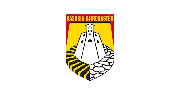 Vlag van de stad Gjirokaster in de vectorafbeelding van Albanië
