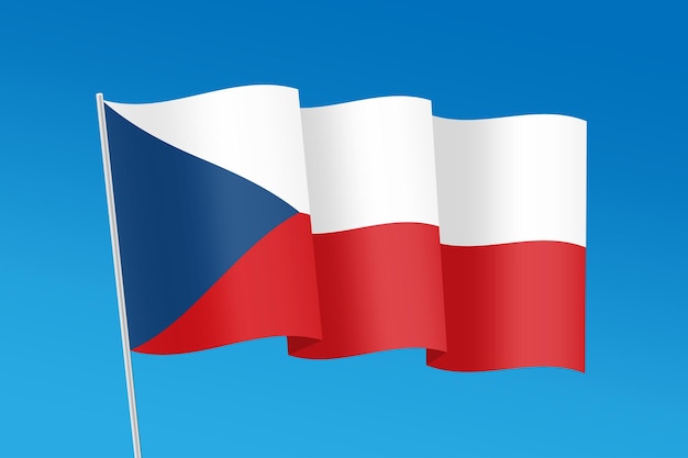 Vlag van de Tsjechische Republiek kleurrijke afbeelding