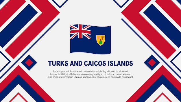 Vlag van de Turks- en Caicos-eilanden Abstracte achtergrondontwerp sjabloon De onafhankelijkheidsdag van de Turkse- en Caicoseilanden Banner Behang Vectorillustratie Vlag