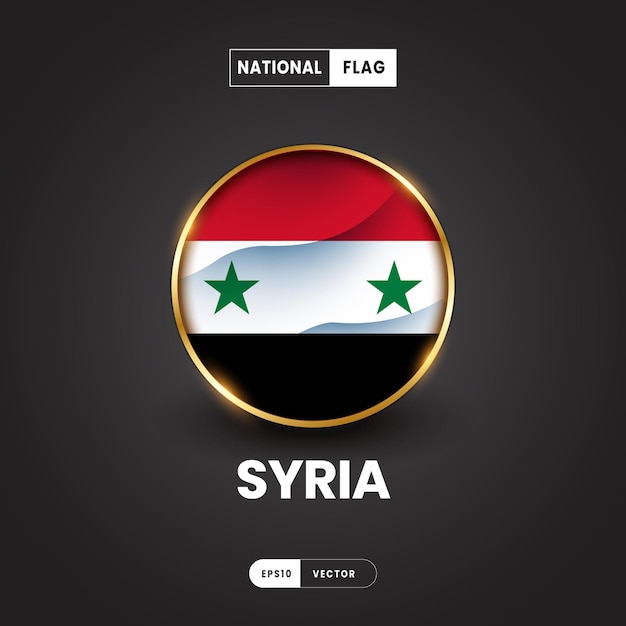 Vlag van de vectorillustratie van Syrië De Vlag van Azië 3D EPS10