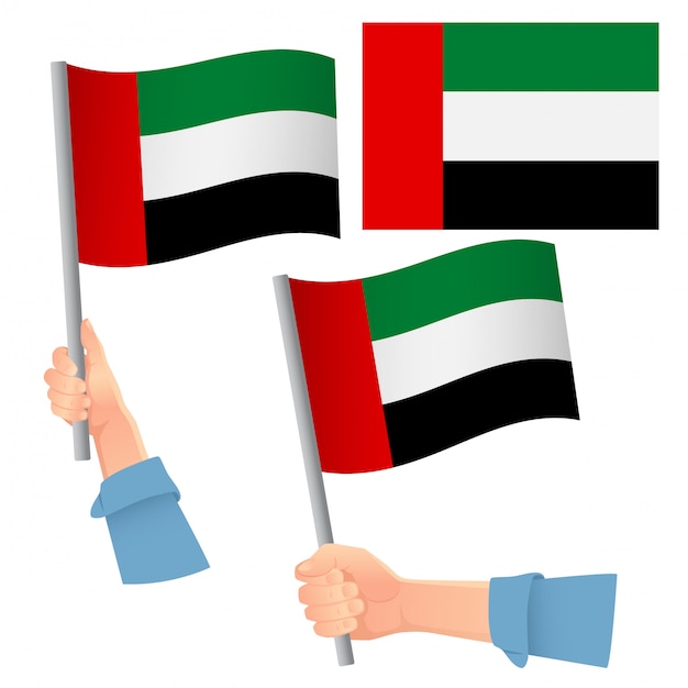 Vector vlag van de verenigde arabische emiraten in de hand set