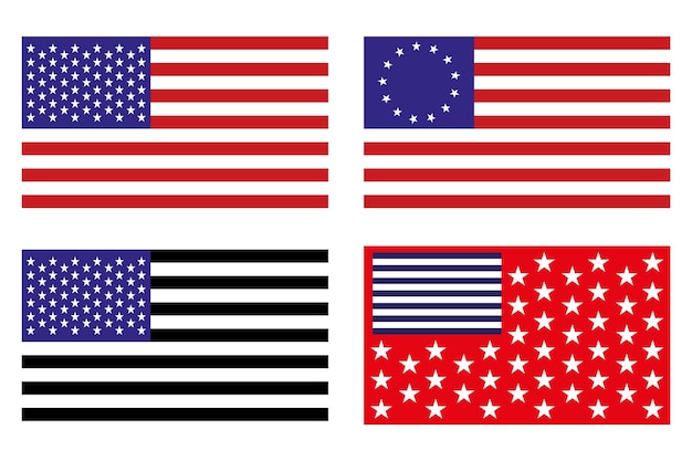 Vlag van de Verenigde Staten van Amerika Amerikaanse vlag foto's vectorillustratie