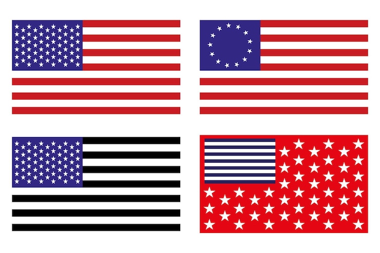 Vector vlag van de verenigde staten van amerika amerikaanse vlag foto's vectorillustratie