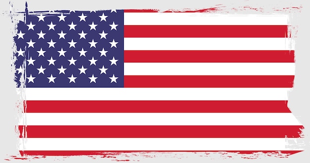 Vlag van de Verenigde Staten van Amerika banner met grunge penseel