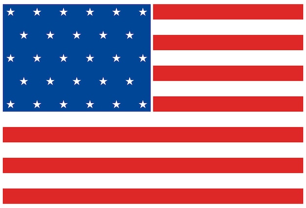 Vlag van de verenigde staten van amerika vectorillustratie in platte moderne stijl