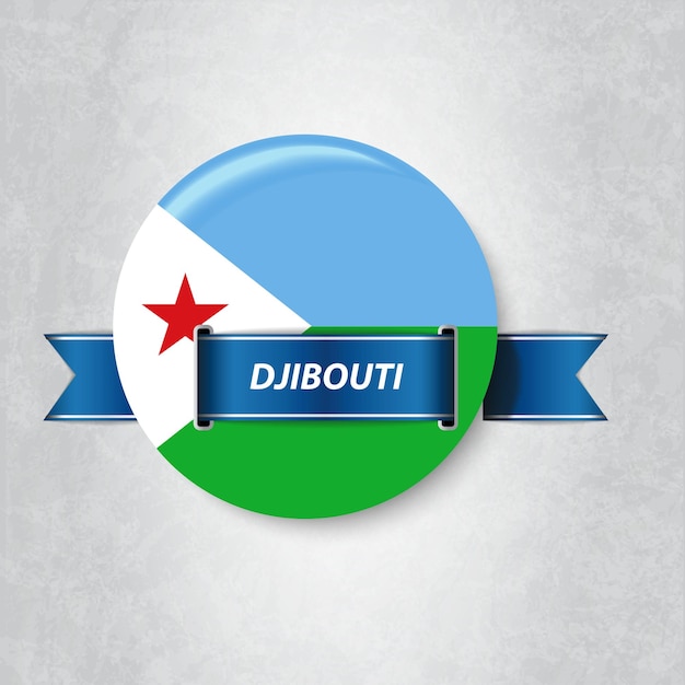 Vlag van Djibouti in een cirkel