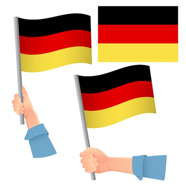 Vlag van Duitsland in de hand ingesteld