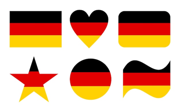 Vlag van Duitsland, vlag van Duitsland in zes vormen vectorillustratie