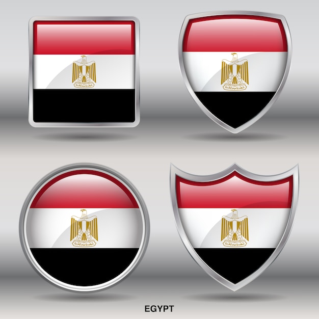 Vlag van egypte afschuining vormen pictogram