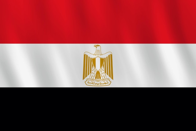 Vlag van Egypte met zwaaieffect, officiële verhouding.