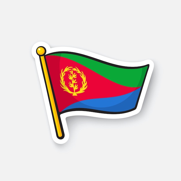 Vlag van Eritrea-landen in Afrika Locatiesymbool voor reizigers Vectorillustratie
