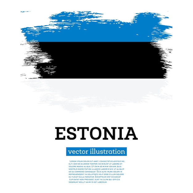 Vlag van Estland met penseelstreken Onafhankelijkheidsdag