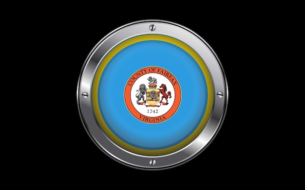 Vlag van Fairfax County, Virginia Verenigde Staten 3D badge vector afbeelding