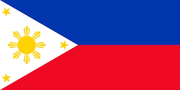 Vlag van Filipijnen officiële kleuren en proportie Vectorillustratie
