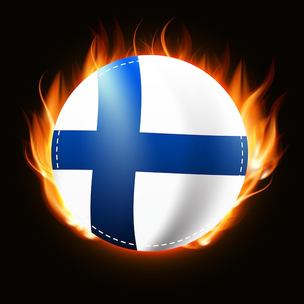 Vlag van finland in brand landembleem