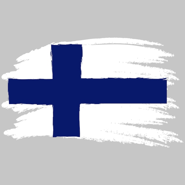 Vlag van Finland met een grunge-effect en waterverf Vlag van Finland met grungetextuur