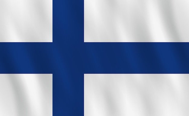 Vlag van finland met zwaaiend effect, officiële verhouding.