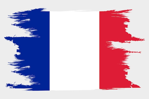 Vlag van Frankrijk in stijl grunge effect en aquarel