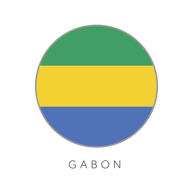 Vlag van gabon ronde cirkel vector icon