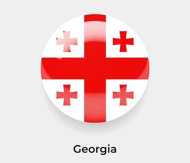 Vlag van Georgië glanzende zeepbel pictogram vectorillustratie