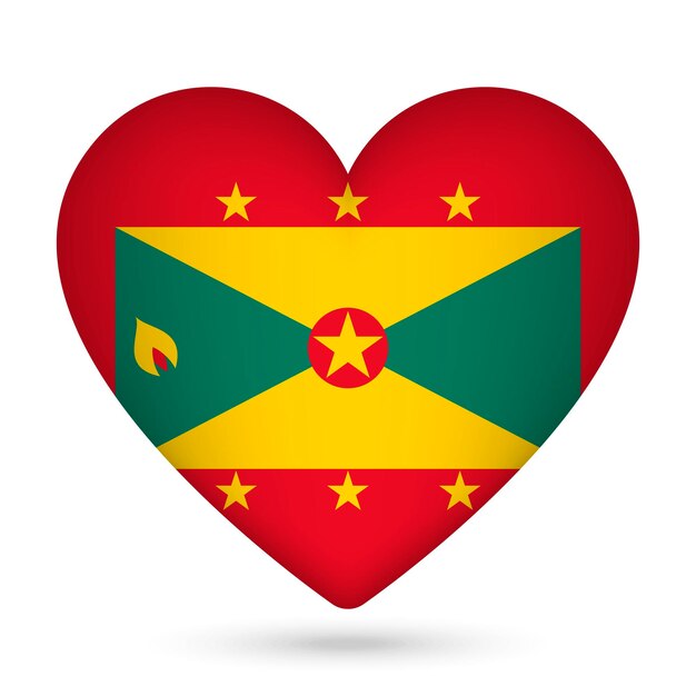 Vlag van Grenada in hartvorm Vector illustratie