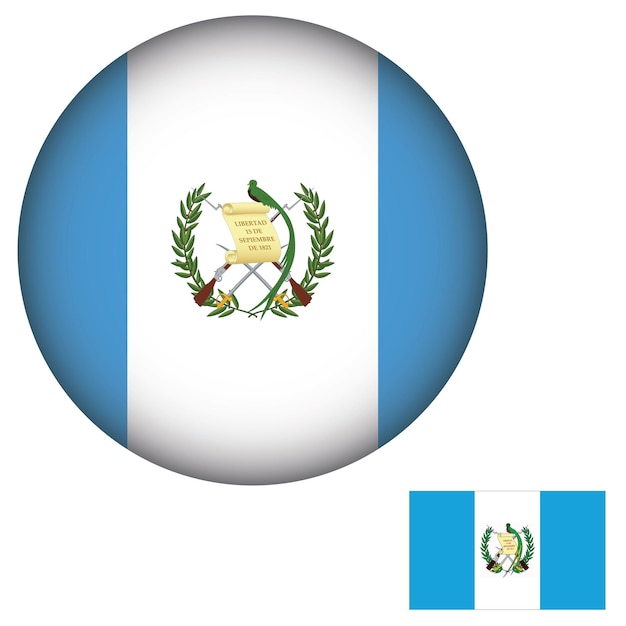 Vector vlag van guatemala ronde vorm