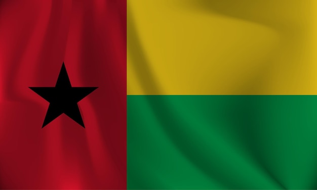 Vlag van Guinee-Bissau met een golvend effect door de wind
