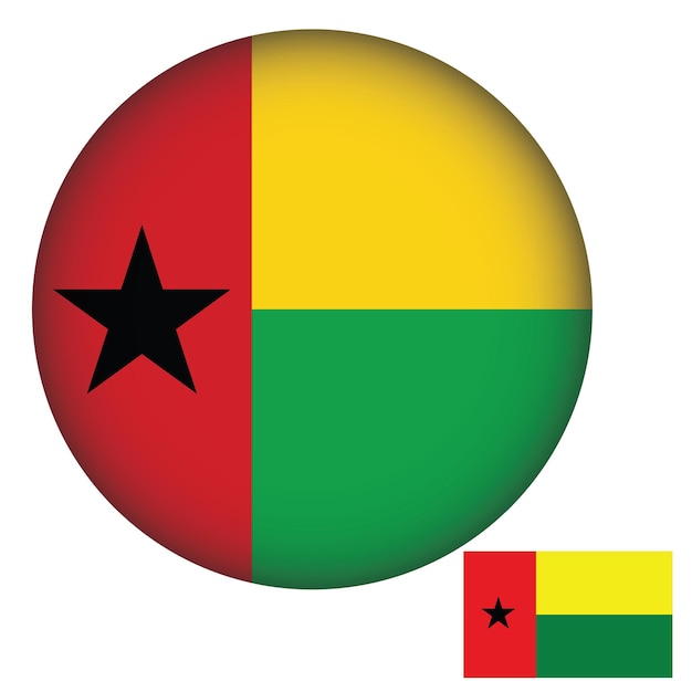 Vector vlag van guinee-bissau ronde vorm