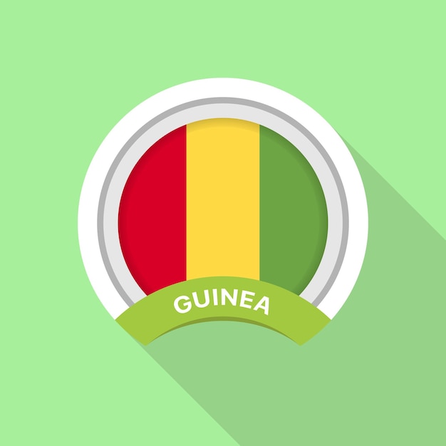 Vlag van Guinee knop op een witte achtergrond Vectorillustratie