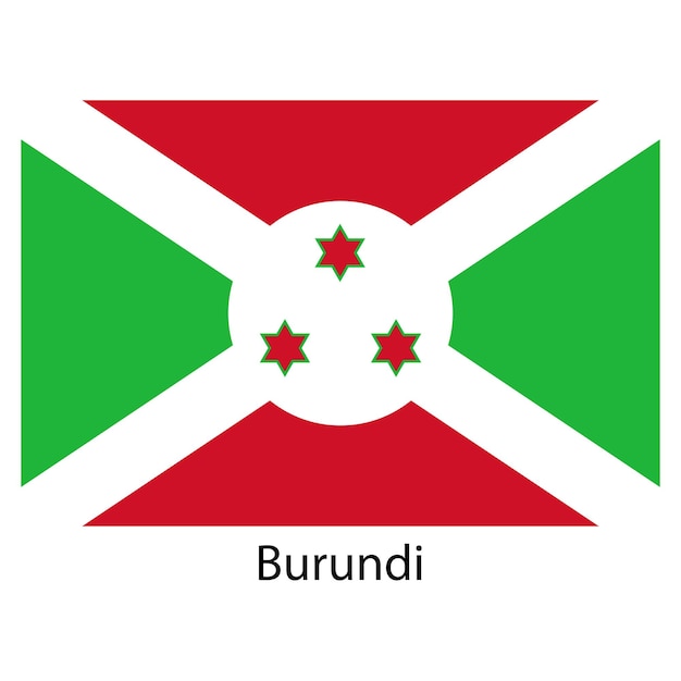 Vlag van het land Burundi Vector illustratie