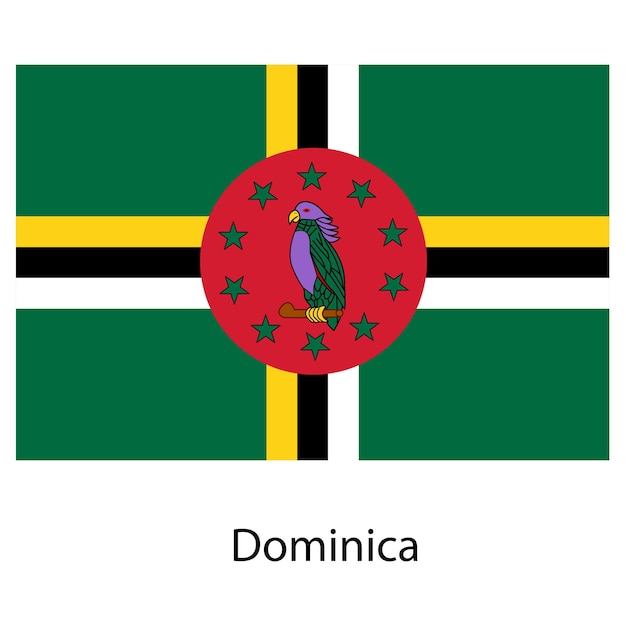 Vlag van het land dominica Vector illustratie