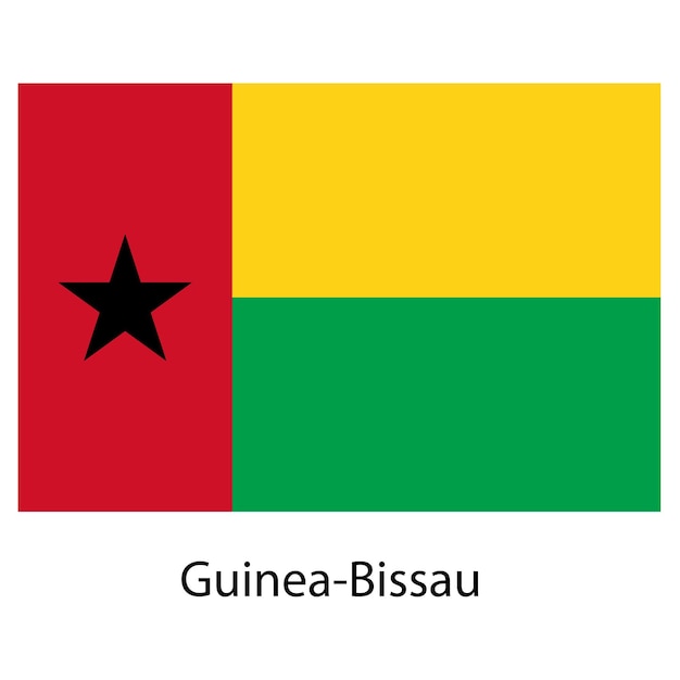 Vlag van het land Guinee-bissau Vector illustratie