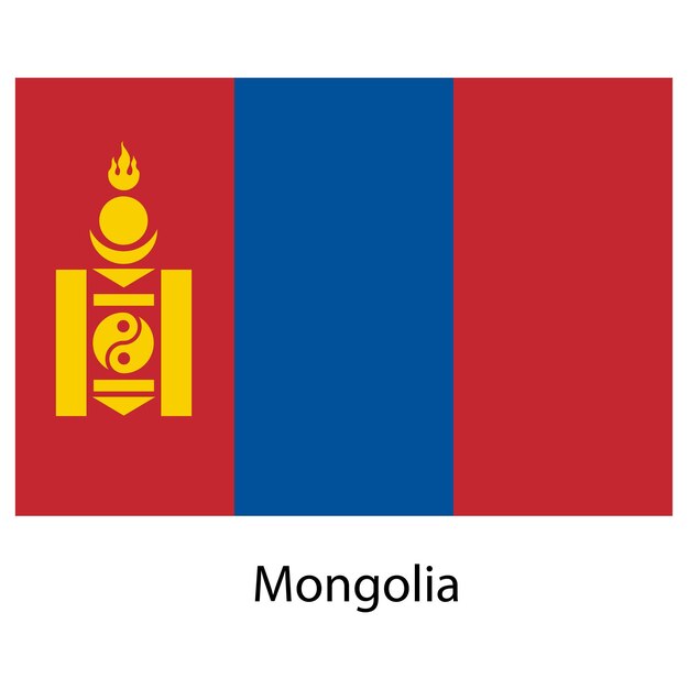 Vlag van het land Mongolië Vector illustratie