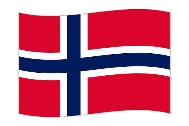 Vlag van het land noorwegen vectorillustratie