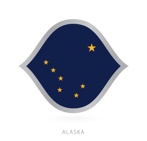 Vlag van het nationale team van Alaska in stijl voor internationale basketbalcompetities