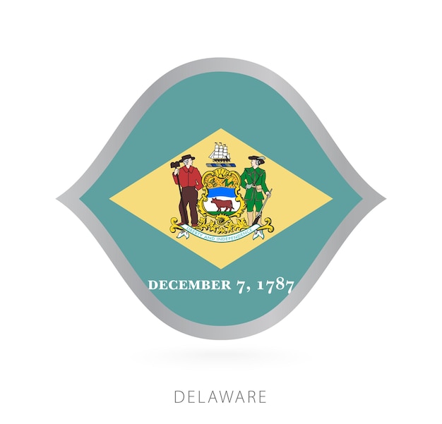 Vlag van het nationale team van Delaware in stijl voor internationale basketbalcompetities