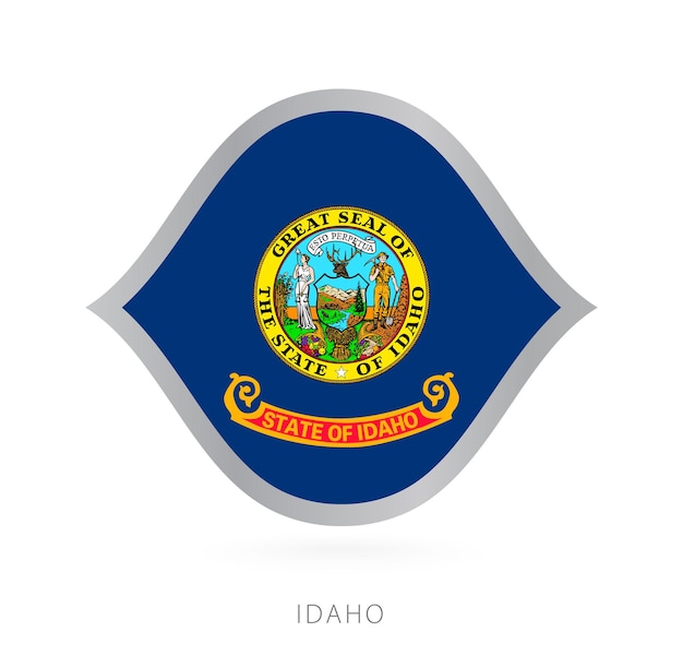 Vlag van het nationale team van Idaho in stijl voor internationale basketbalcompetities