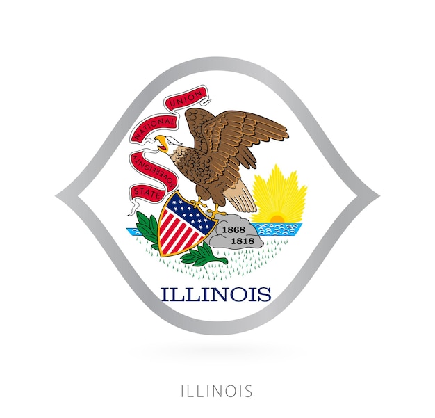 Vlag van het nationale team van Illinois in stijl voor internationale basketbalcompetities