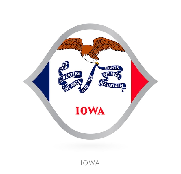 Vlag van het nationale team van Iowa in stijl voor internationale basketbalcompetities