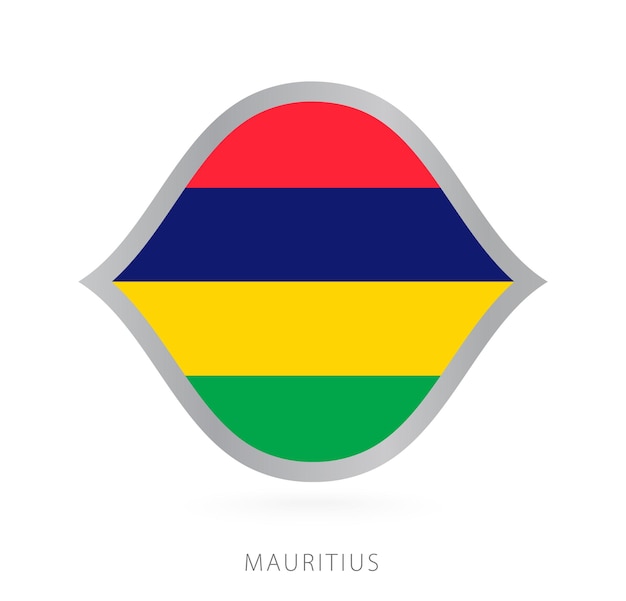 Vlag van het nationale team van Mauritius in stijl voor internationale basketbalcompetities