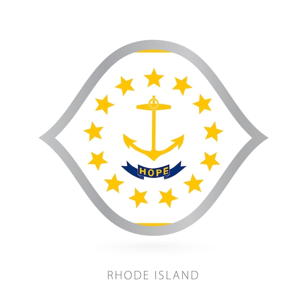 Vlag van het nationale team van Rhode Island in stijl voor internationale basketbalcompetities