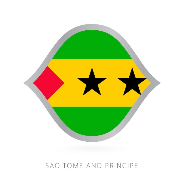 Vlag van het nationale team van Sao Tomé en Principe in stijl voor internationale basketbalcompetities