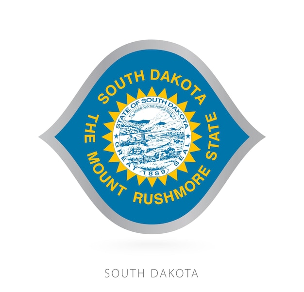 Vlag van het nationale team van South Dakota in stijl voor internationale basketbalcompetities