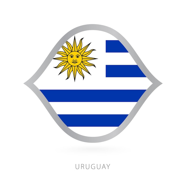 Vlag van het nationale team van Uruguay in stijl voor internationale basketbalcompetities