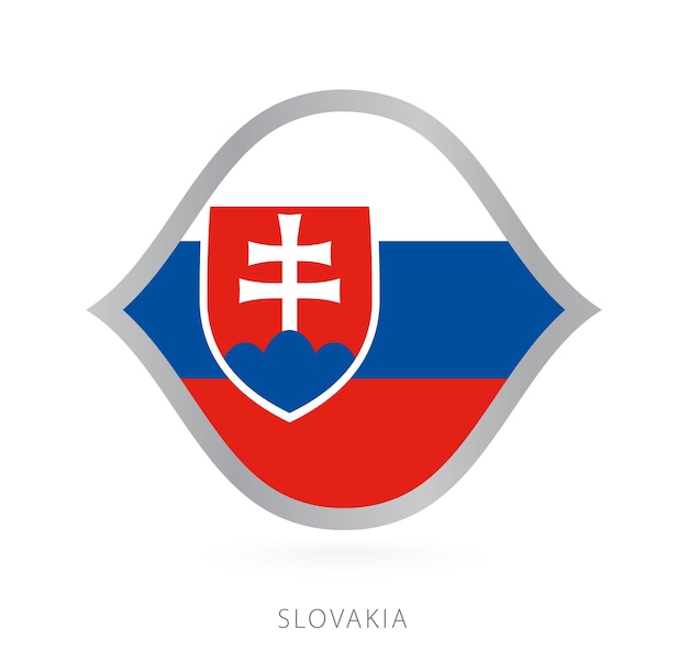 Vlag van het slowaakse nationale team in stijl voor internationale basketbalcompetities